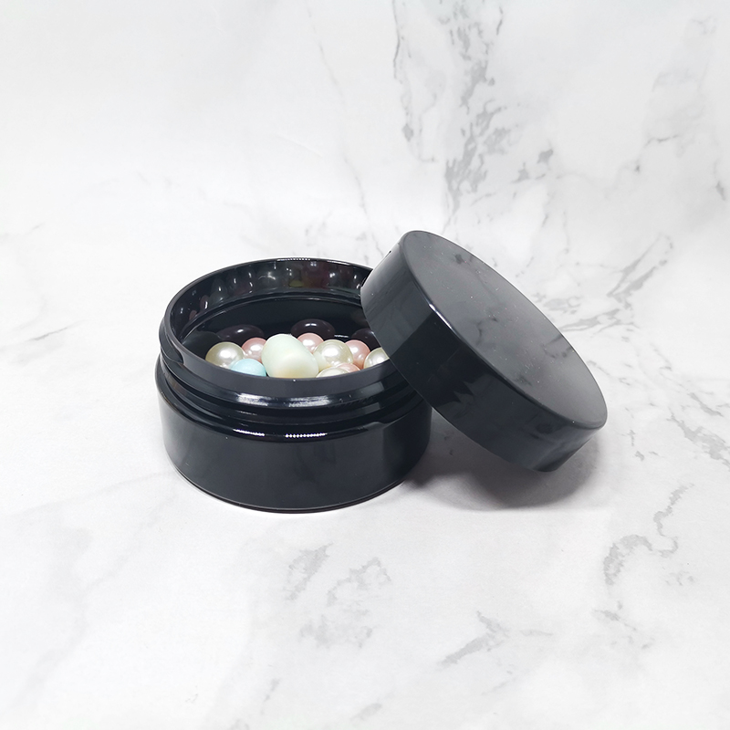 Black 150g 250g100g pomade and candy container empty can leakproof or airtight pet plastic jar