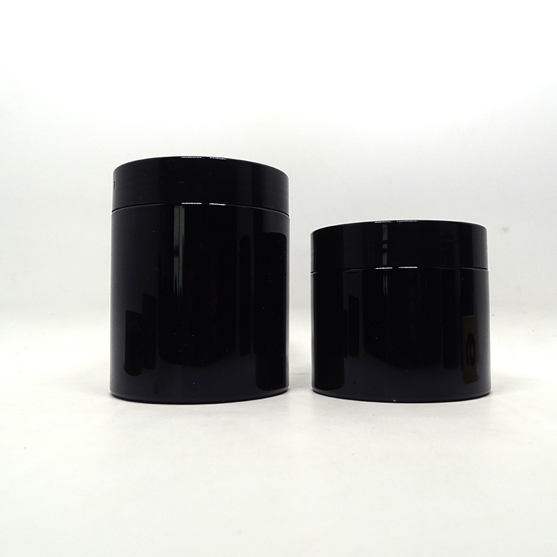 Black 16 Oz 500ml Cream Plastic Jar Container For Pomade
