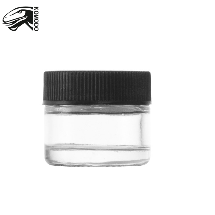 Black 5ml 7ml Customized Sticker Child Resistant Cap Glass Jar