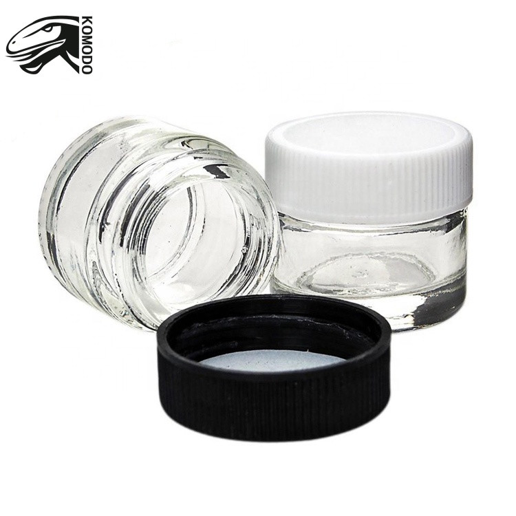 Black 5ml 7ml Customized Sticker Child Resistant Cap Glass Jar