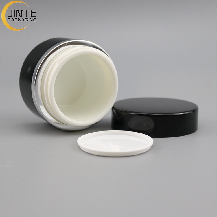 Black Aluminum Jar Aluminum Container With PP Jar Inside Nail Polish Jar 5g 15g 30g 50g