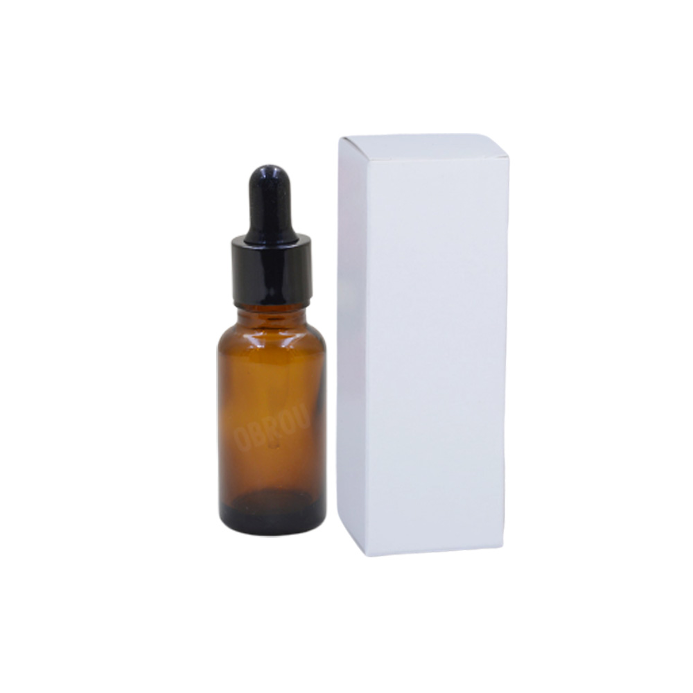 Black Amber glass bottle with box 10ml 15ml 20ml 30ml 50ml 100ml glass dropper bottle wholesale