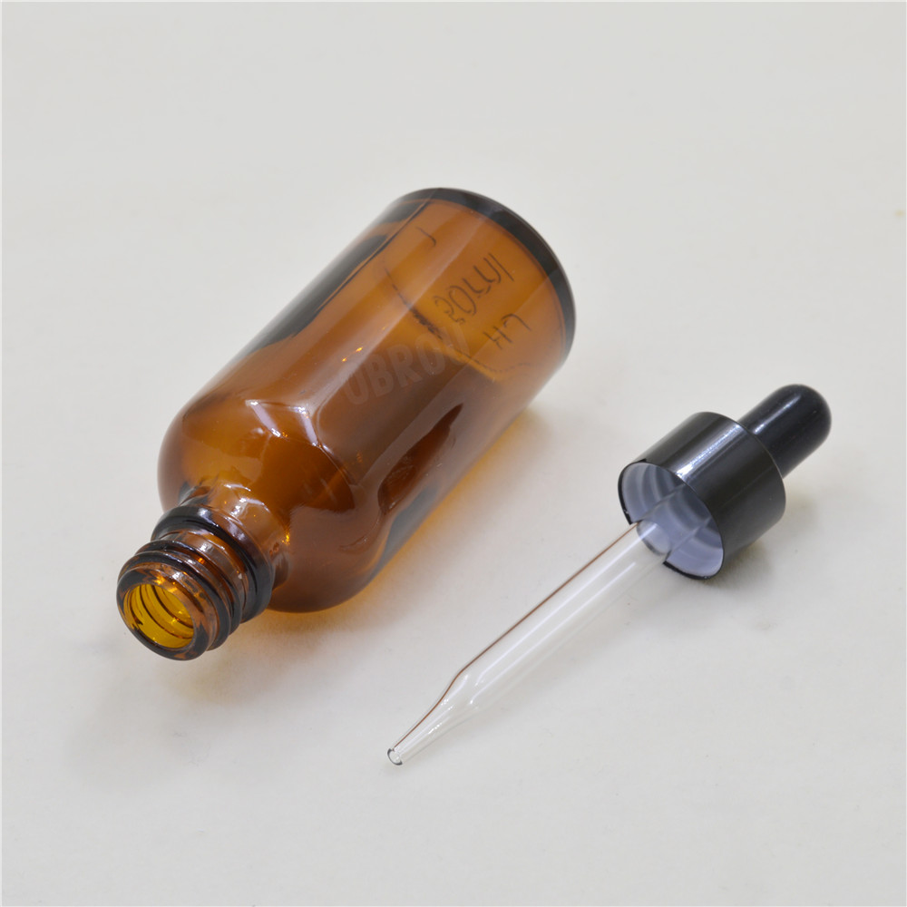 Black Amber glass bottle with box 10ml 15ml 20ml 30ml 50ml 100ml glass dropper bottle wholesale