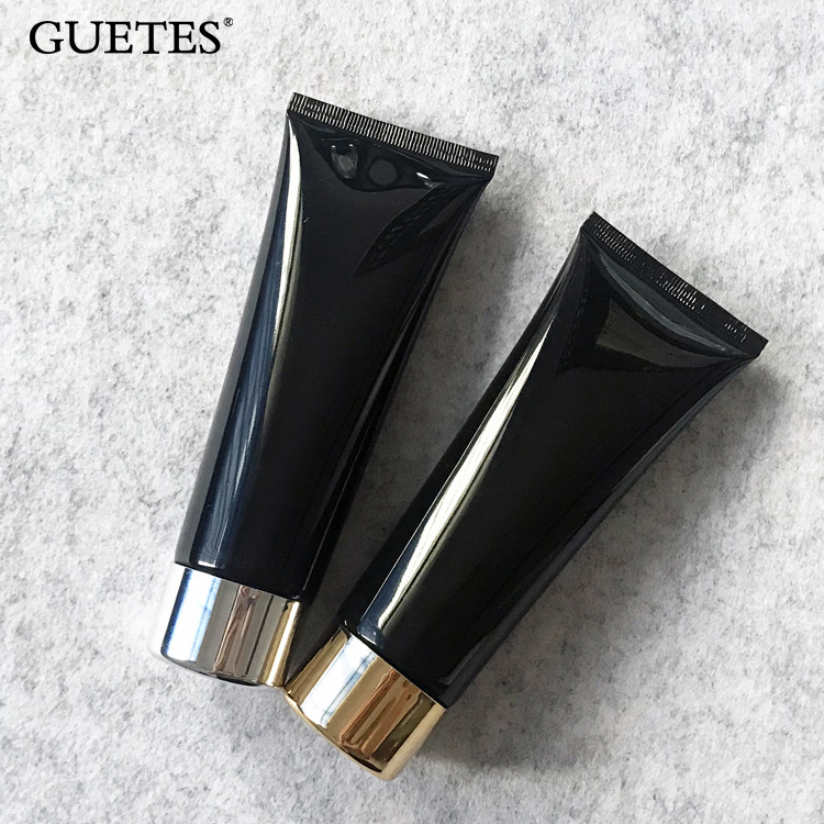 Black Cleanser Bottle Cream Lotion Plastic Tubes Cosmetic Squeeze Containers