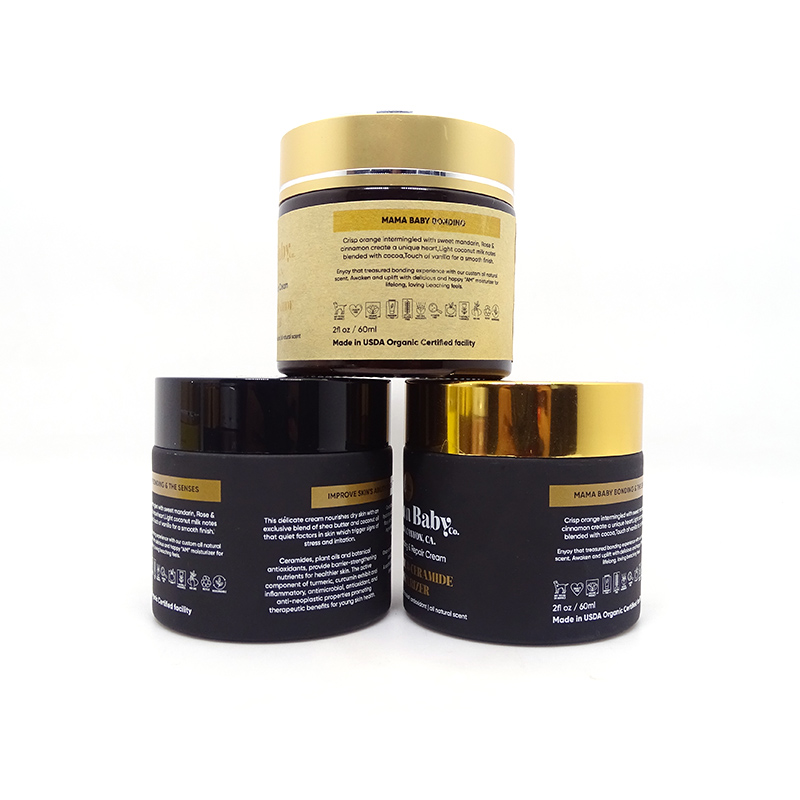 Black Coating Skin Care Cream Containers 10g 30g 50g Glass Cosmetic Jar