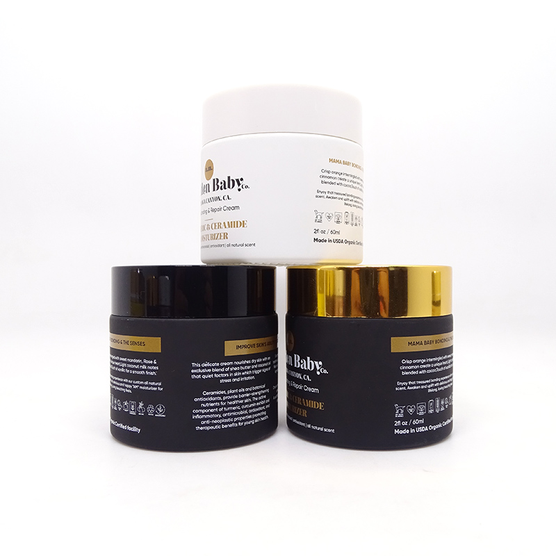 Black Coating Skin Care Cream Containers 10g 30g 50g Glass Cosmetic Jar
