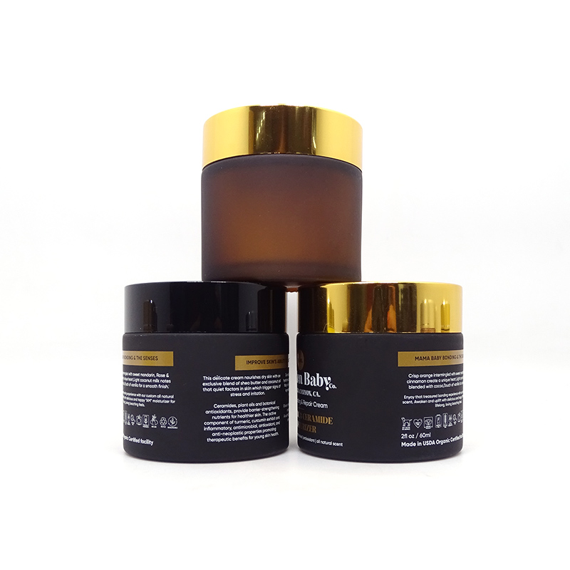 Black Coating Skin Care Cream Containers 10g 30g 50g Glass Cosmetic Jar