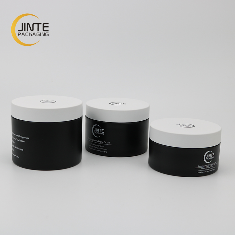 Black Colour Cosmetic Plastic Packaging Jar With White Cover 30g 50g 100g 200g 250g