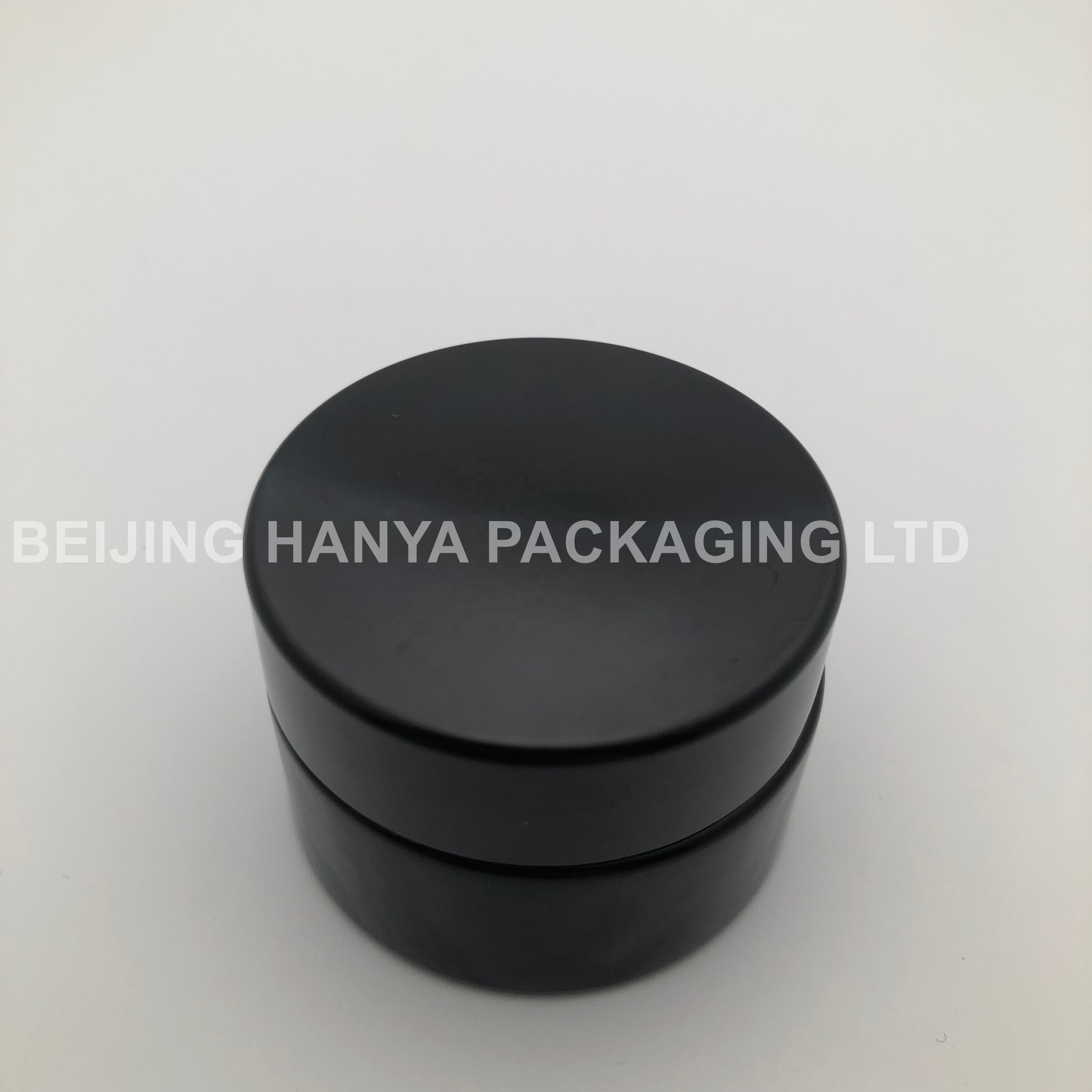 Black Cosmetic Jar Packaging Glass 50g For Face Cream