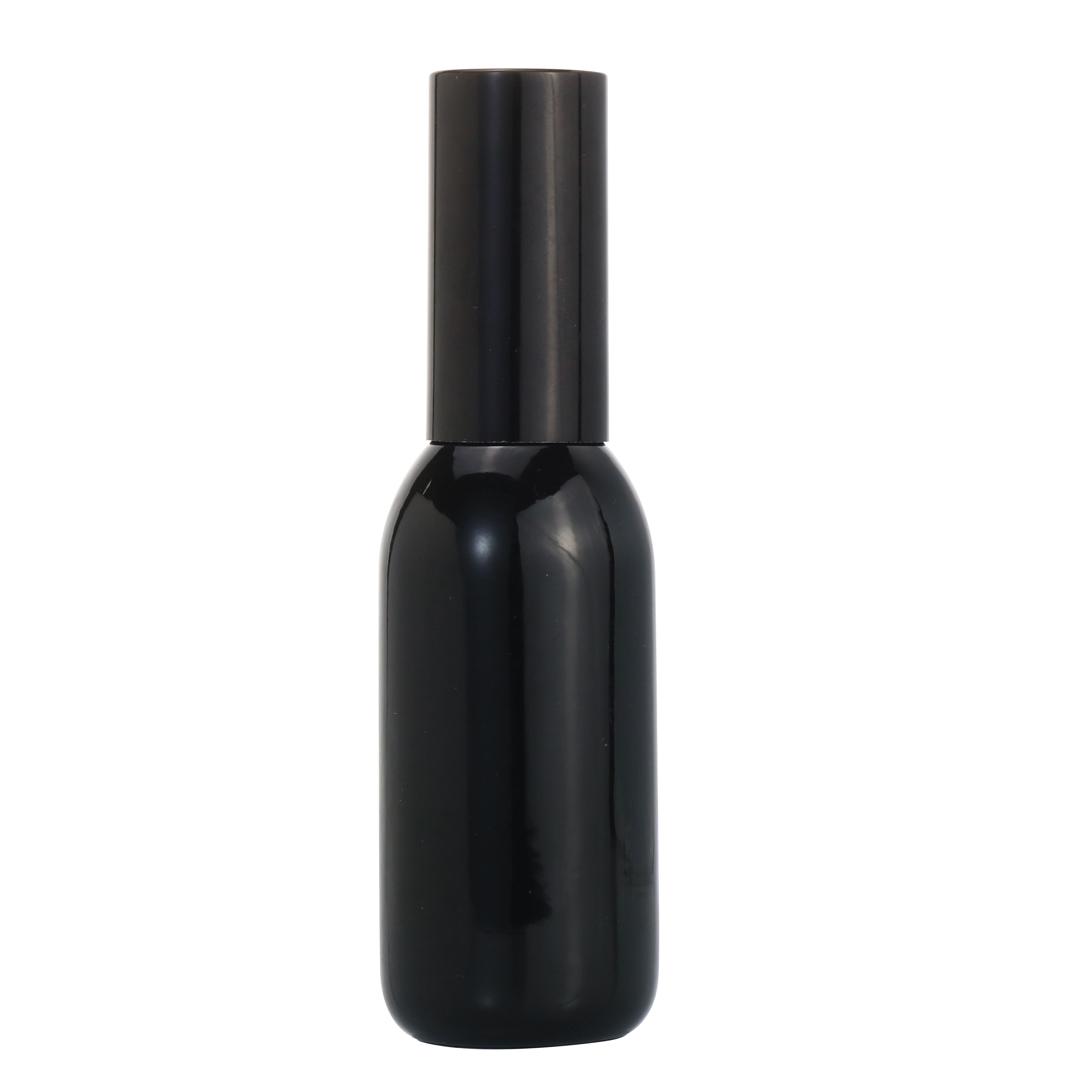Black Cosmetic packaging 30ml glass press spray bottle lotion bottles with black silver gold pump cap