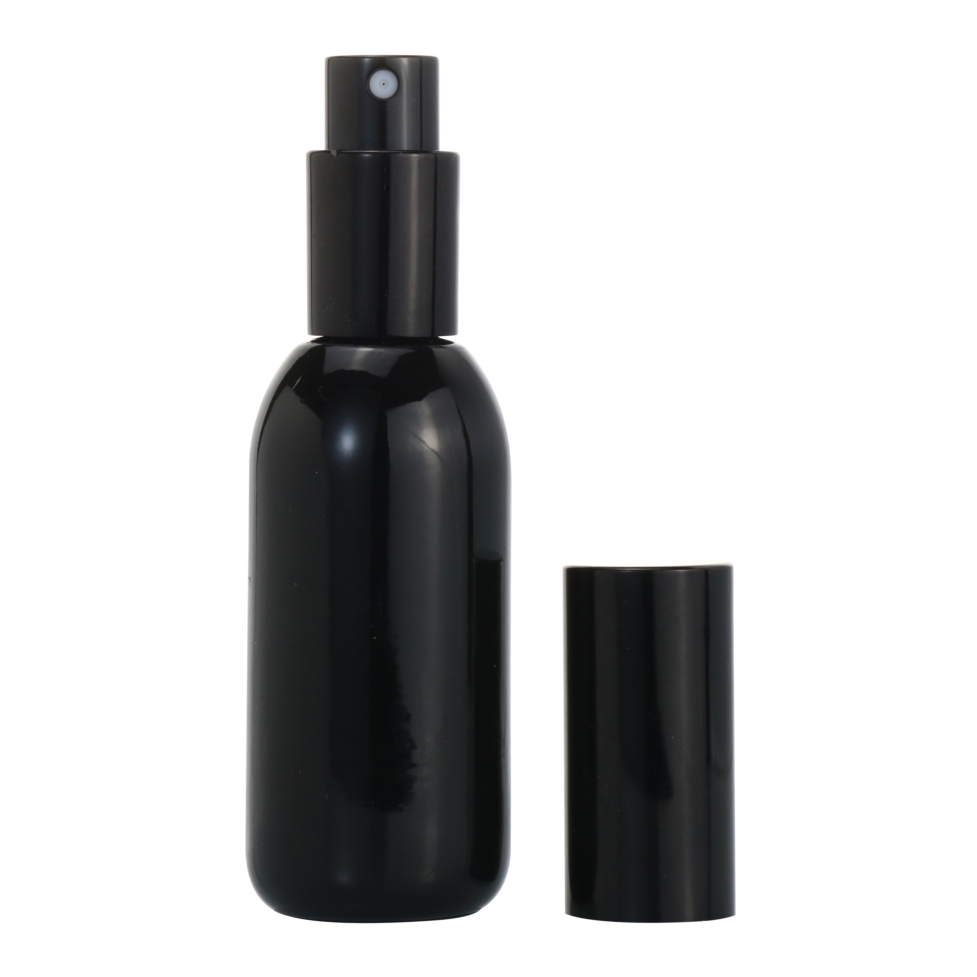 Black Cosmetic packaging 30ml glass press spray bottle lotion bottles with black silver gold pump cap