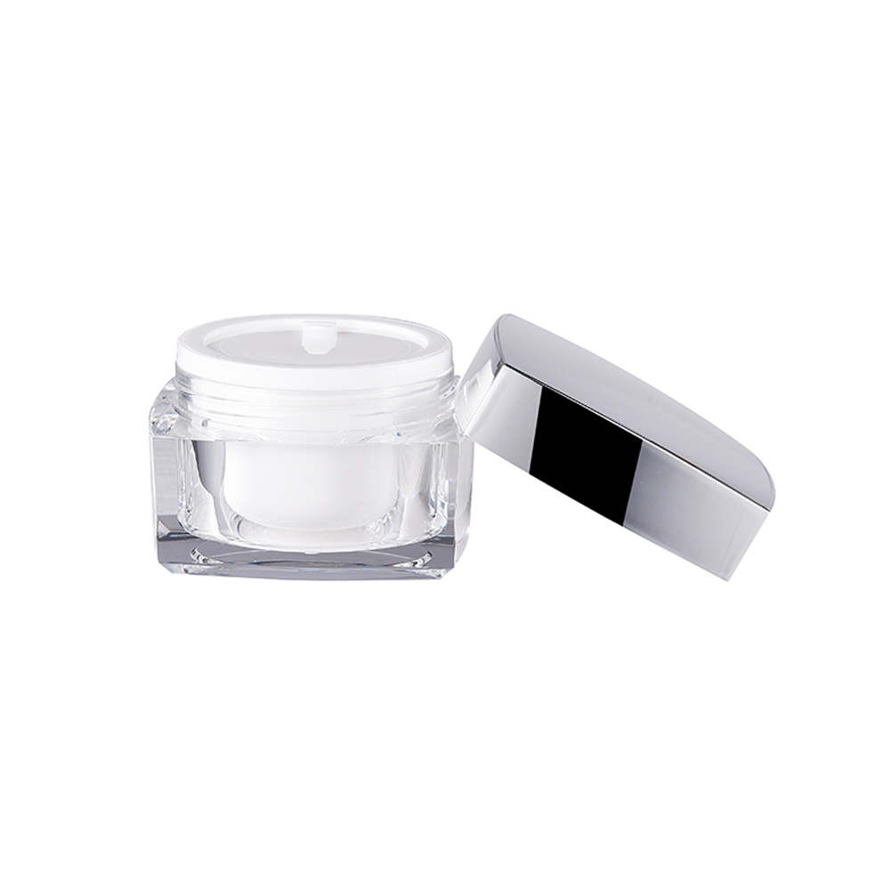 Black Cream Jar High Quality Square Cosmetic Container Empty Plastic Chinese Supplier 50ml Acrylic Skin Care Cream
