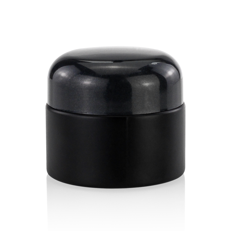 Black Empty Glass Cosmetic Cream Jar Containers 50g Body Cream Jars With Mushroom Cap