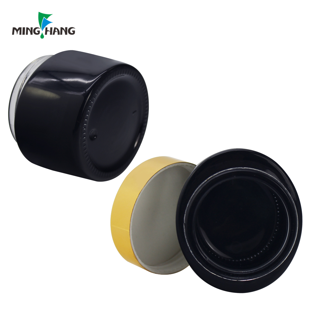 Black Frosted Face Cream Jar Cosmetics Packaging Glass Containers Bottle with Aluminum cap