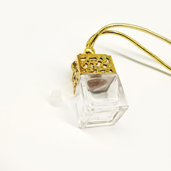 Black Gold Sliver Popular 5ml Square Shape car hanging Empty perfume car diffuser car perfume Glass bottle