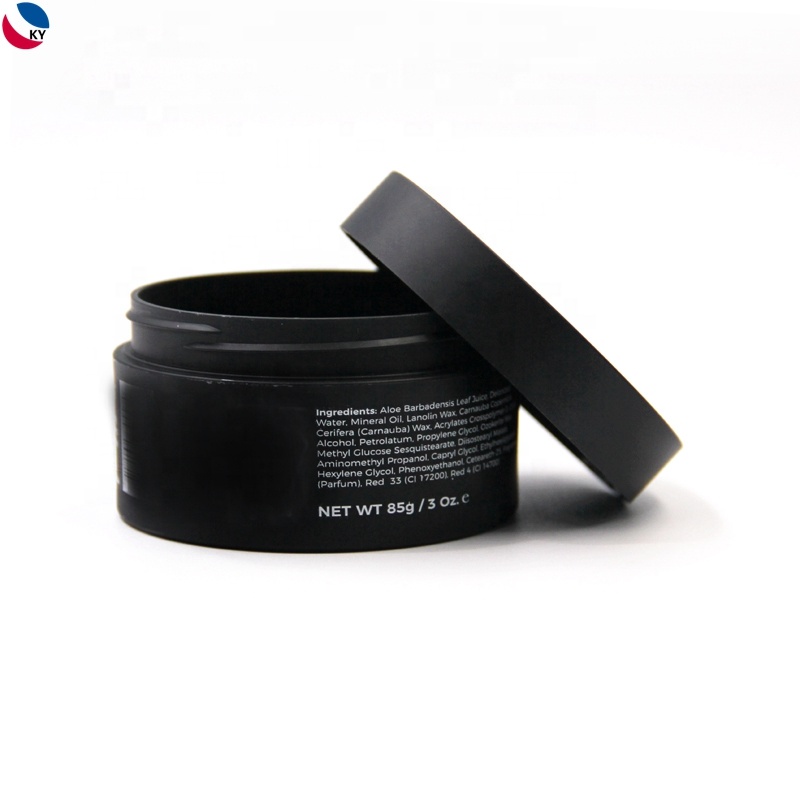 Black Matte Cosmetic Plastic Container With Lid Wholesale 2Oz Plastic Jars With Lids
