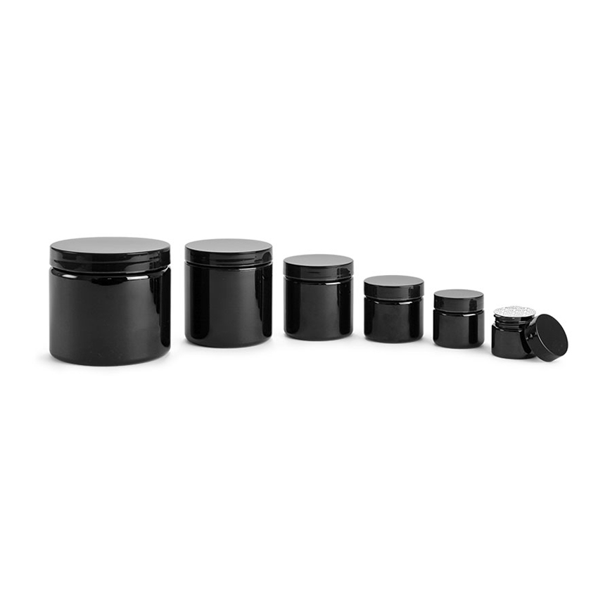 Black PET Empty jar Round Cosmetic Containers for Butter,Bath Sugar,Salt,Scrubs