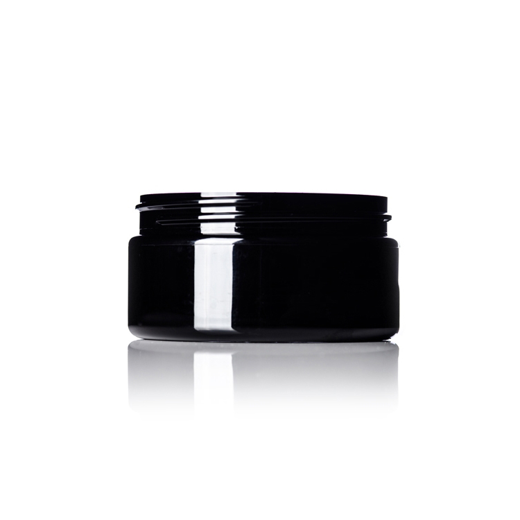 Black PET Empty jar Round Cosmetic Containers for Butter,Bath Sugar,Salt,Scrubs
