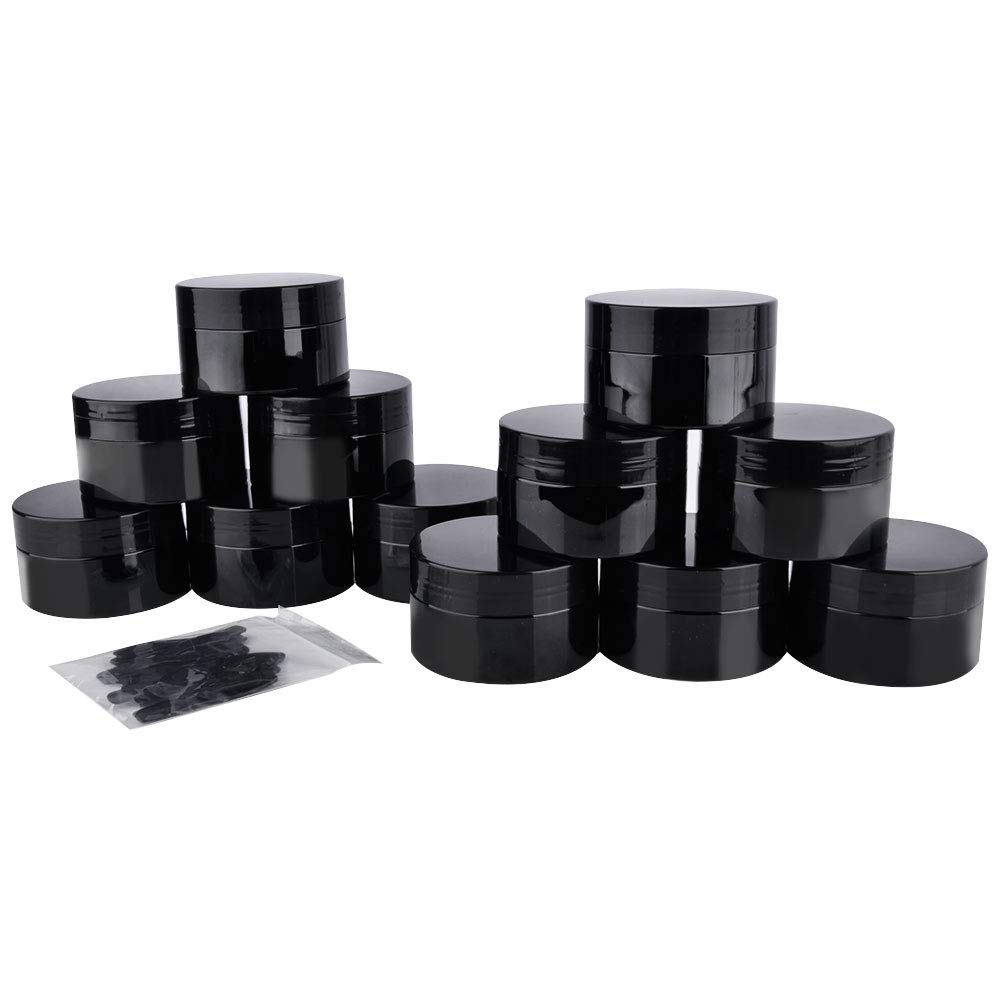 Black PET Empty jar Round Cosmetic Containers for Butter,Bath Sugar,Salt,Scrubs