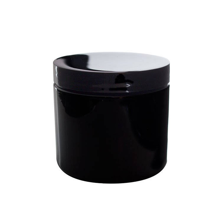 Black PET Empty jar Round Cosmetic Containers for Butter,Bath Sugar,Salt,Scrubs