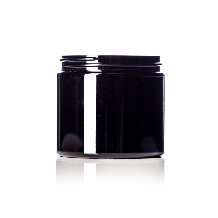 Black PET Empty jar Round Cosmetic Containers for Butter,Bath Sugar,Salt,Scrubs