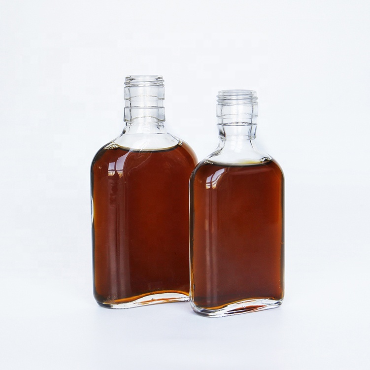 Black Painting Flat 200ml Hip Flask Beverage Frost Cold Brew Iced Coffee Wine Bottle Glass With Cap