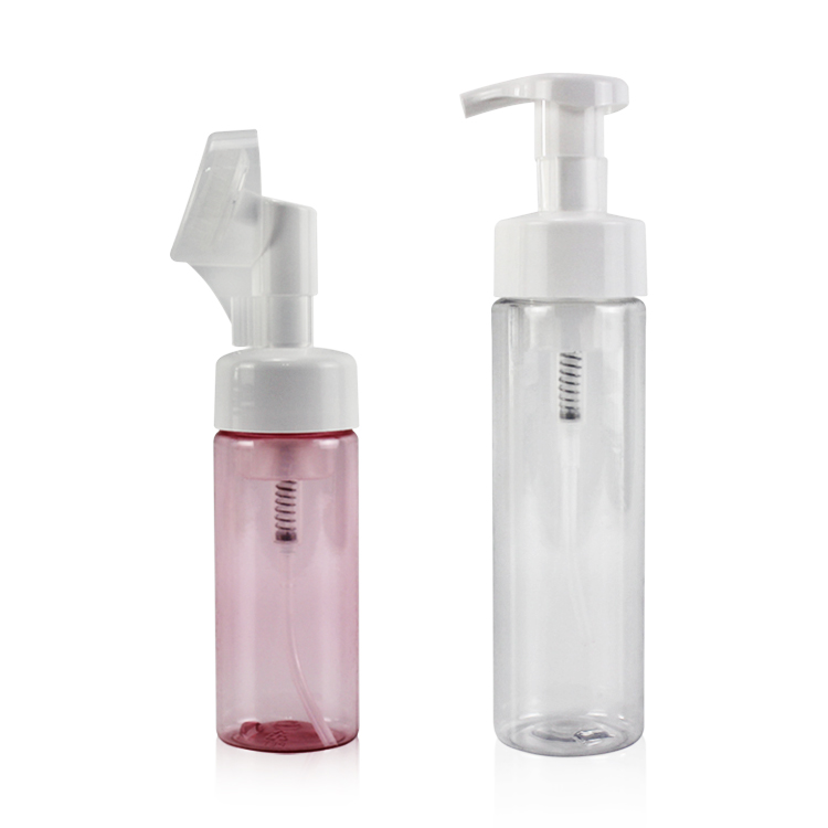 Black Pink Cosmetic Liquid Soap Foaming Dispenser Hand Wash Clear Plastic PET Frosted Empty Facial Brush Cleanser Bottles