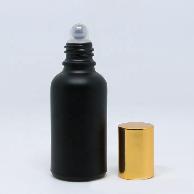 Black Roll on Glass Essential Oil Roller Bottles 15 ml for Perfume