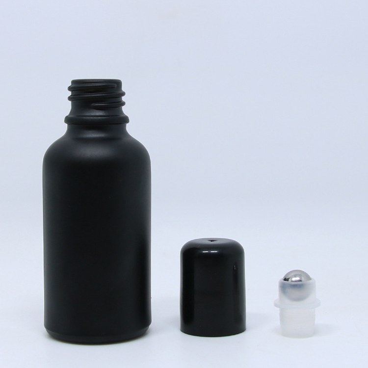 Black Roll on Glass Essential Oil Roller Bottles 15 ml for Perfume