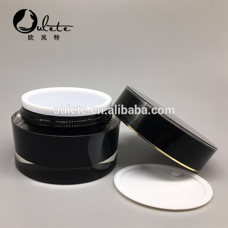 Black Round Acrylic cream jar 10g 15g,30g,50g, for man