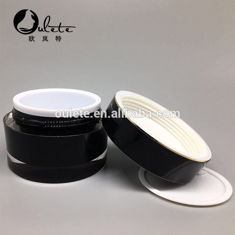 Black Round Acrylic cream jar 10g 15g,30g,50g, for man