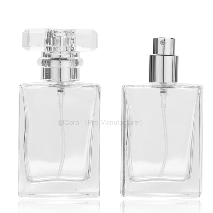 Black Square Fragrance Spray Bottles 30 50 ml Customized Glass Perfume Bottle