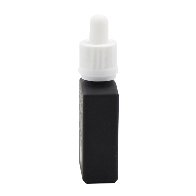 Black Square Glass Essential Oil Bottle with Dropper