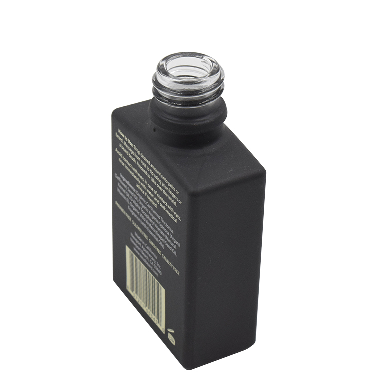 Black Square Glass Essential Oil Bottle with Dropper