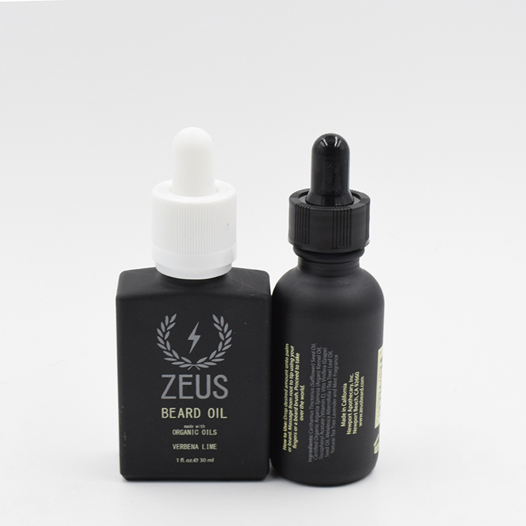 Black Square Glass Essential Oil Bottle with Dropper