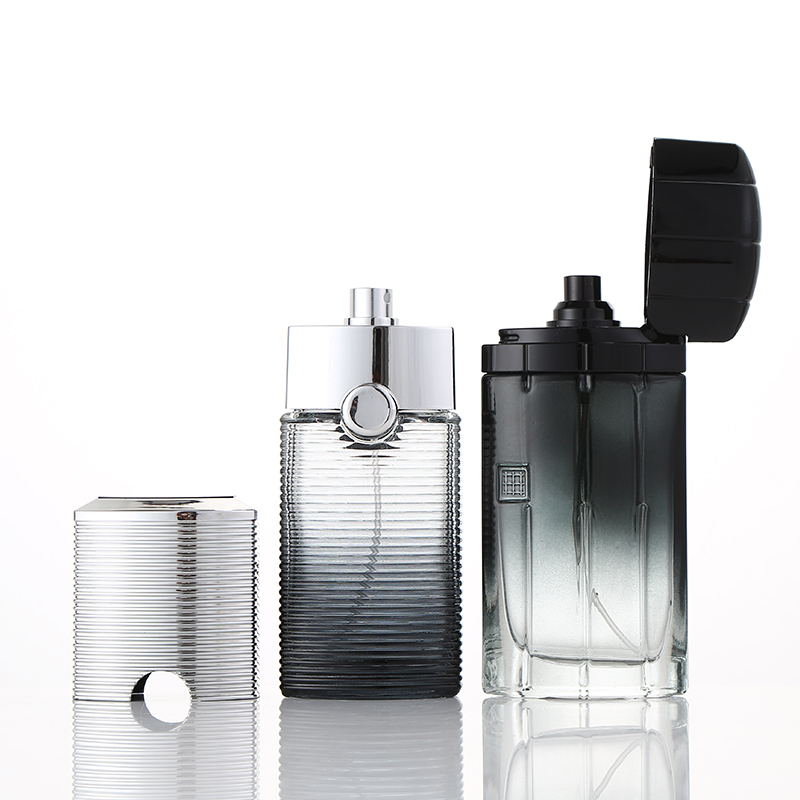 Black Square Perfume Bottle Stylish Perfume Empty Glass Bottle With Gold Cover