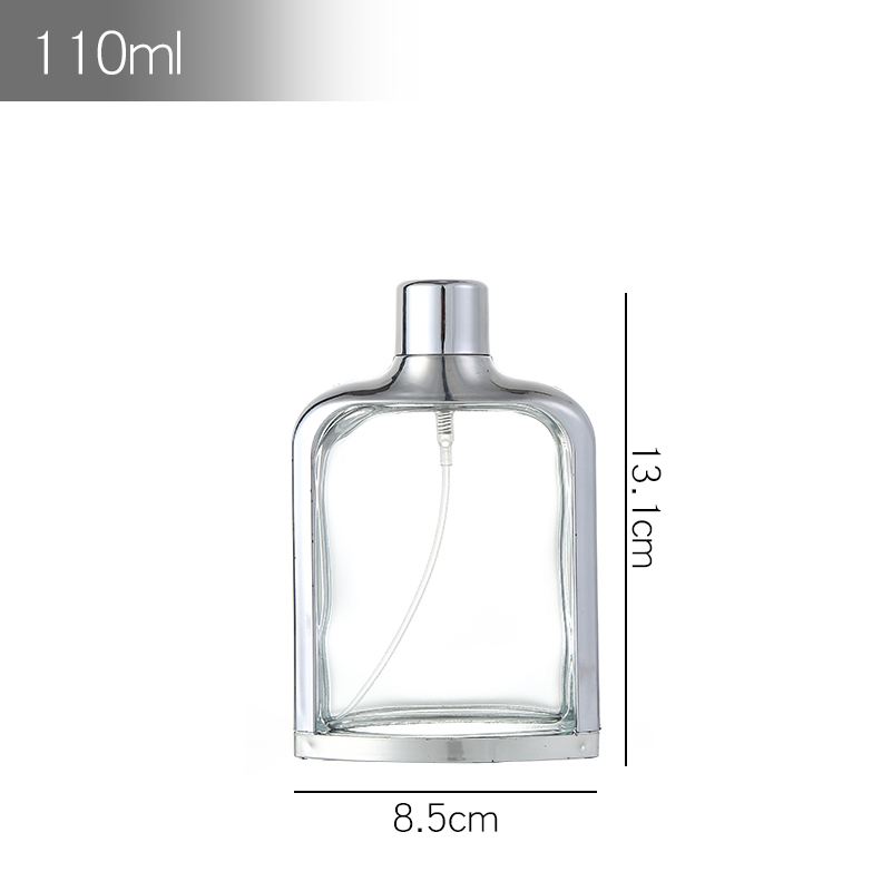 Black Square Perfume Bottle Stylish Perfume Empty Glass Bottle With Gold Cover