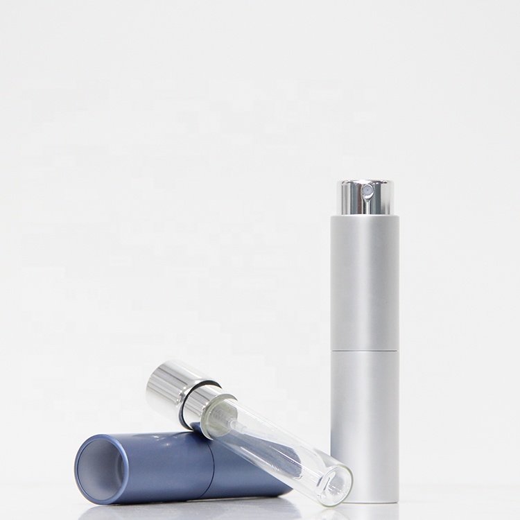 Black Twist Up Aluminum Bottom Perfume Atomizer 8ml