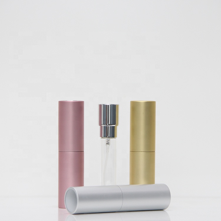 Black Twist Up Aluminum Bottom Perfume Atomizer 8ml