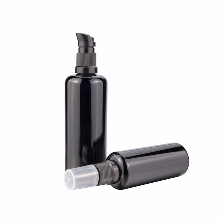 Black UV 30ml 50ml 100ml violet glass jar and bottle with dropper pump for cosmetic packaging