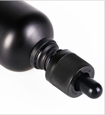 Black UV CBD Essential Oil Glass Bottles 5-100ml With Paper Tube Box