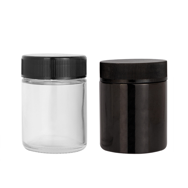 Black UV Glass Jar Smell Proof Container Stash Jar Airtight Childproof Container for weed
