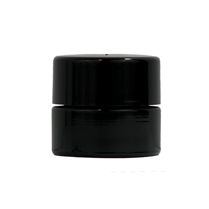 Black UV Proof Glass Herb Jars With Airtight Lids