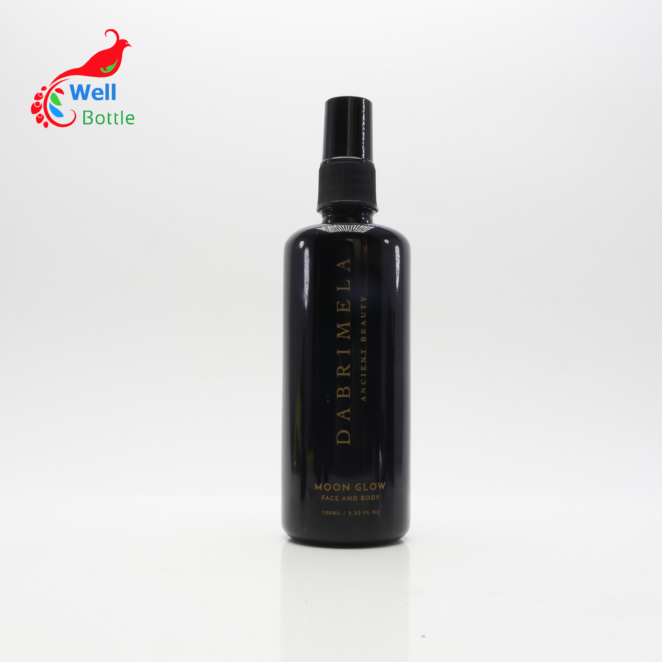Black Ultraviolet Glass Fine Mist Spray Bottle Skincare Container for liquid   DV243E