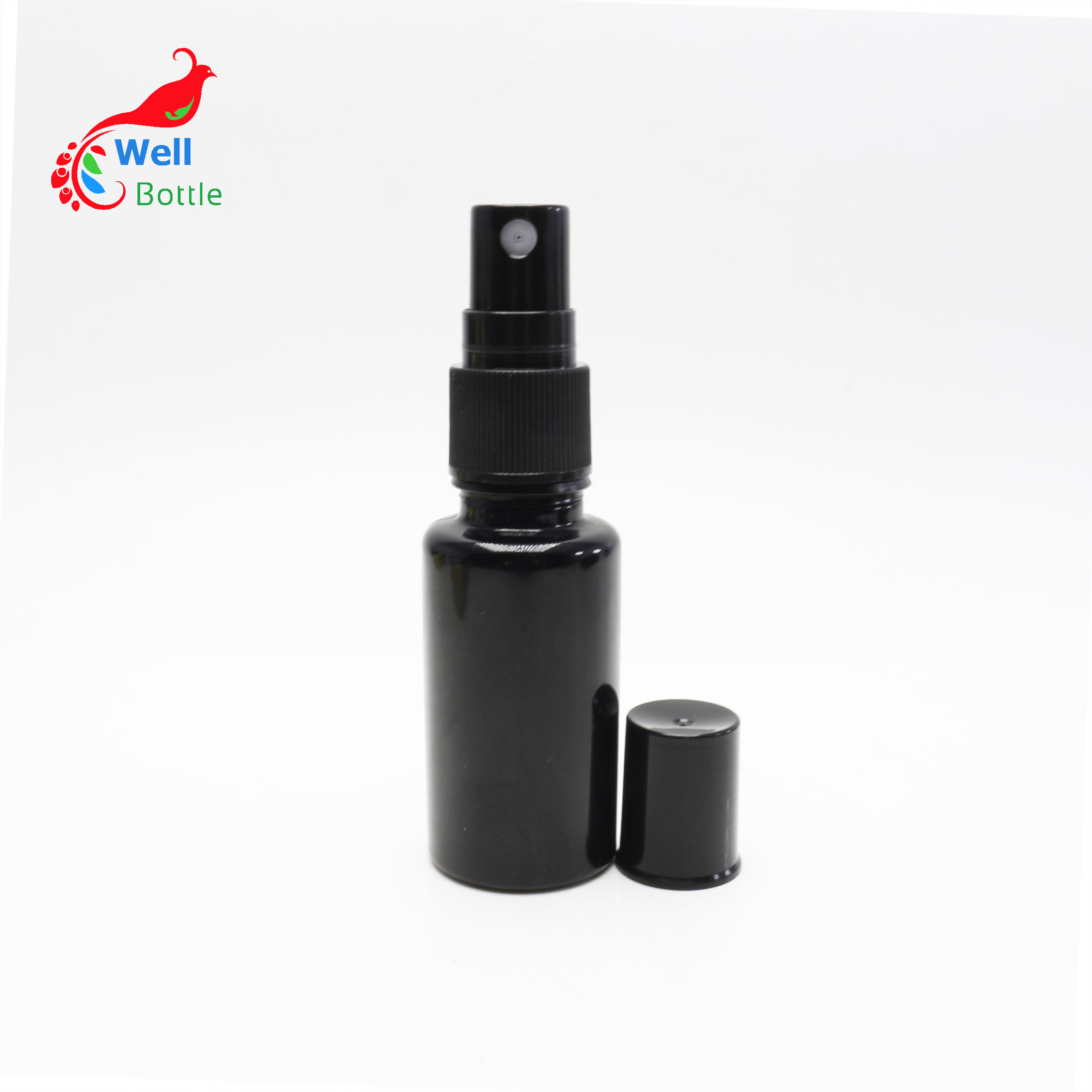 Black Ultraviolet Glass Fine Mist Spray Bottle Skincare Container for liquid DV243E