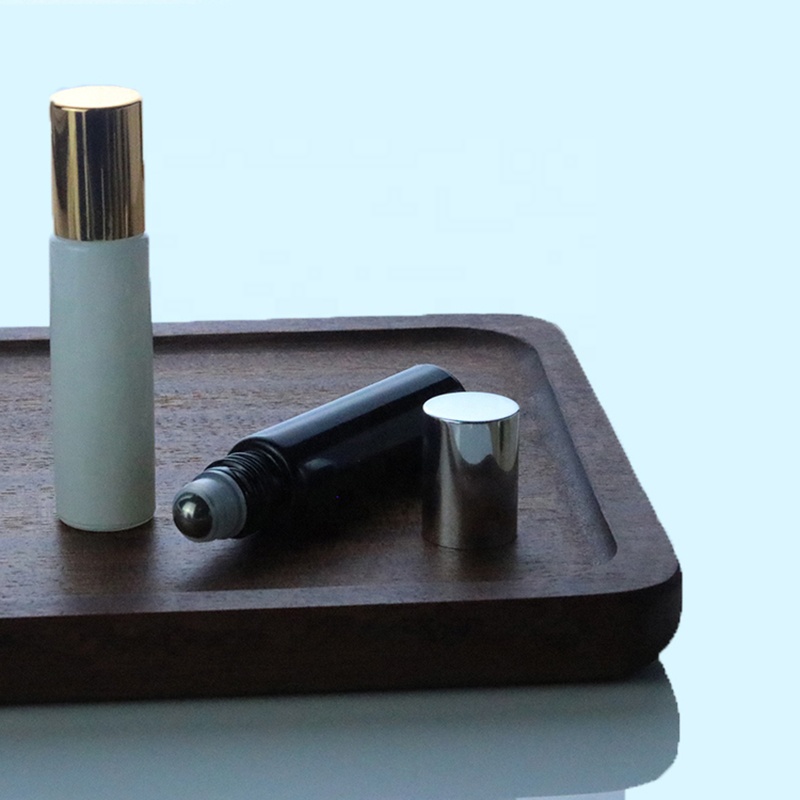 Black / White Color Perfume Roll On Glass Bottle 10ml Essential Oil Glass Bottle White (NRB11B)