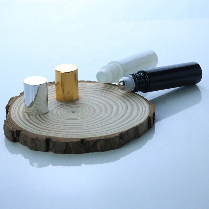 Black / White Color Perfume Roll On Glass Bottle 10ml Essential Oil Glass Bottle White (NRB11B)