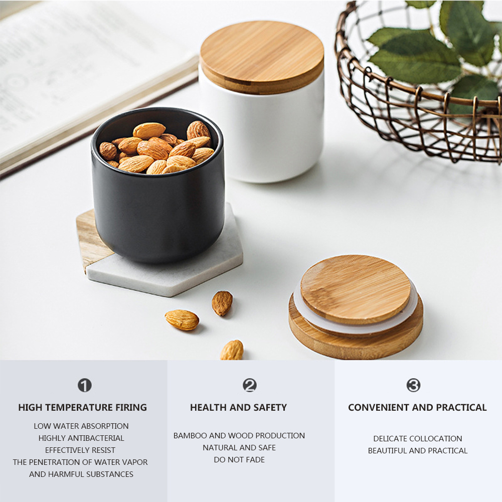 Black White Storage Cans, Sealed Dried Fruit Tea Cans Smple Ceramic Kitchen Condiment Tins Candle Can Jars/