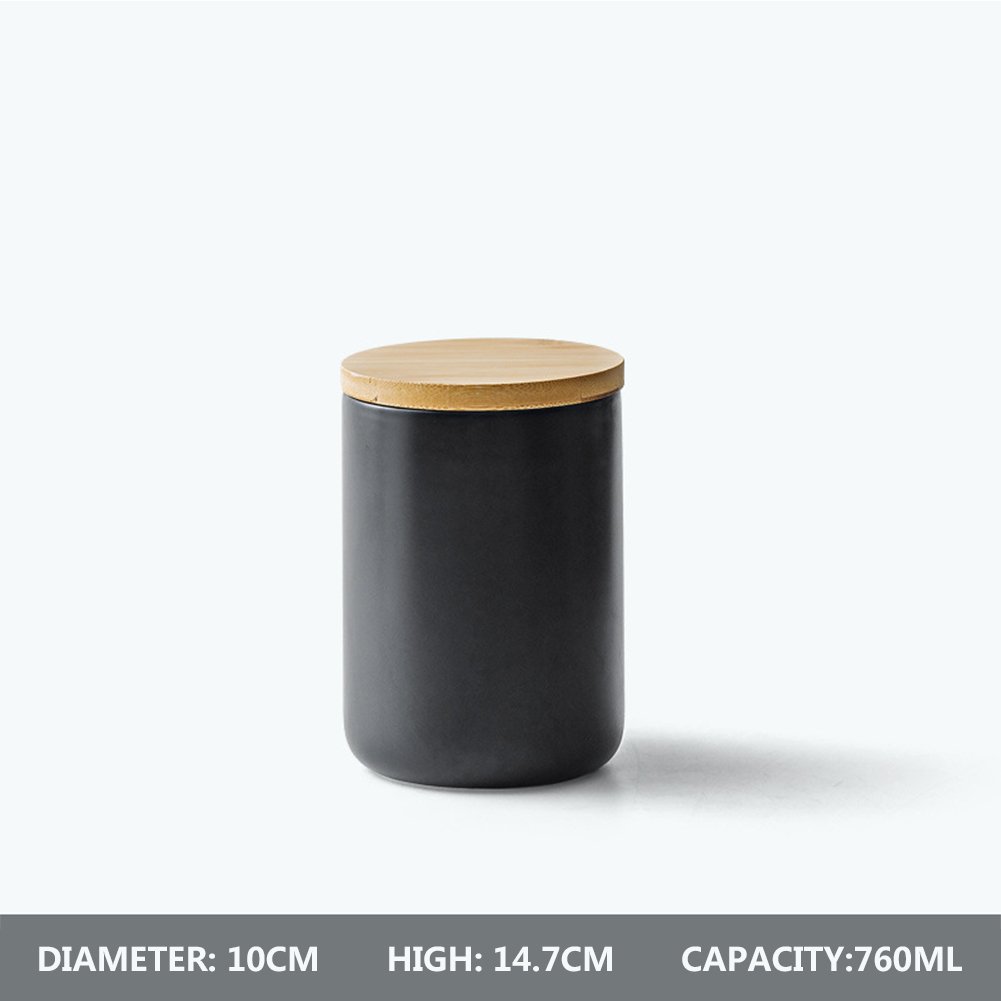 Black White Storage Cans, Sealed Dried Fruit Tea Cans Smple Ceramic Kitchen Condiment Tins Candle Can Jars/