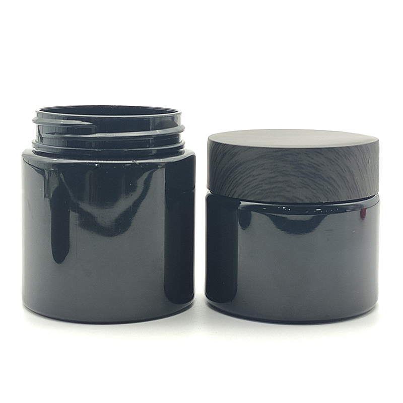 Black White Transparent 3oz 4oz 5oz 8 oz Wide Mouth CBD Jar Child Proof PET Plastic Jars With Child Safe Lock Lid